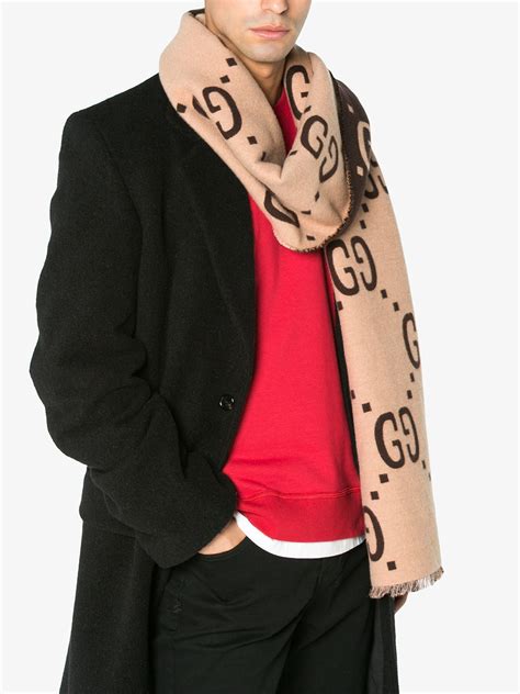 sciarpa gucci gg jacquard|gg wool jacquard scarf.